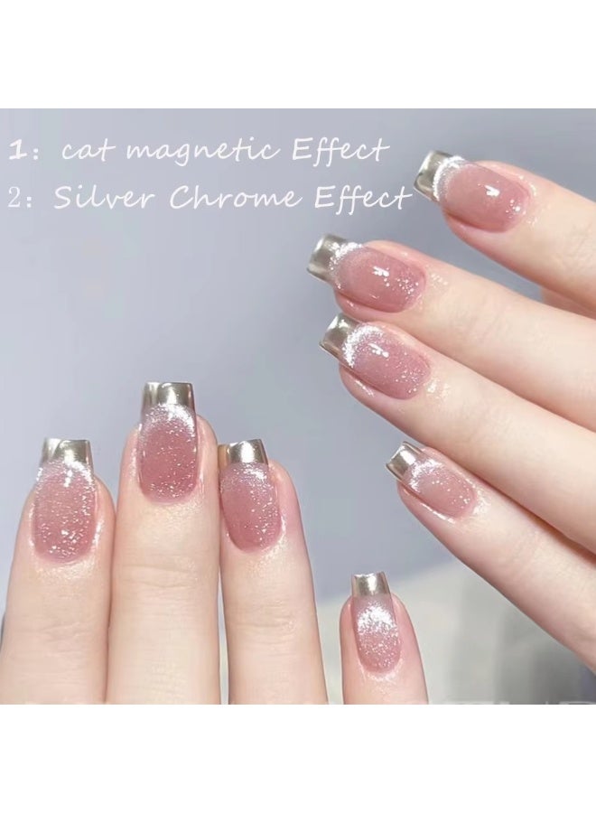 Goolsky مسحوق أظافر مغناطيسي من أورورا للقطط، صبغة كروم، غبار معدني، تأثير الكاميلون، زينة أظافر لامعة، تزيين مانيكير - Image 4